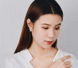 925 Silver Cherry Blossoms Flower Earrings Women Fine Jewelry
