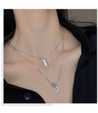 Cold Wind Star Moon Locbone Chain Necklace Female