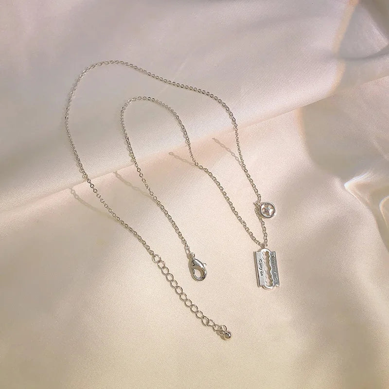 Cold Wind Star Moon Locbone Chain Necklace Female
