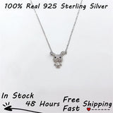 925 Silver Rabbit CZ Diamond Choker Necklace