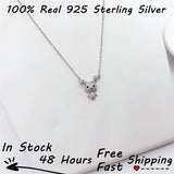 925 Silver Rabbit CZ Diamond Choker Necklace