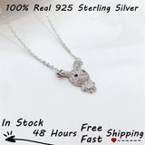 925 Silver Rabbit CZ Diamond Choker Necklace