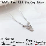 925 Silver Rabbit CZ Diamond Choker Necklace