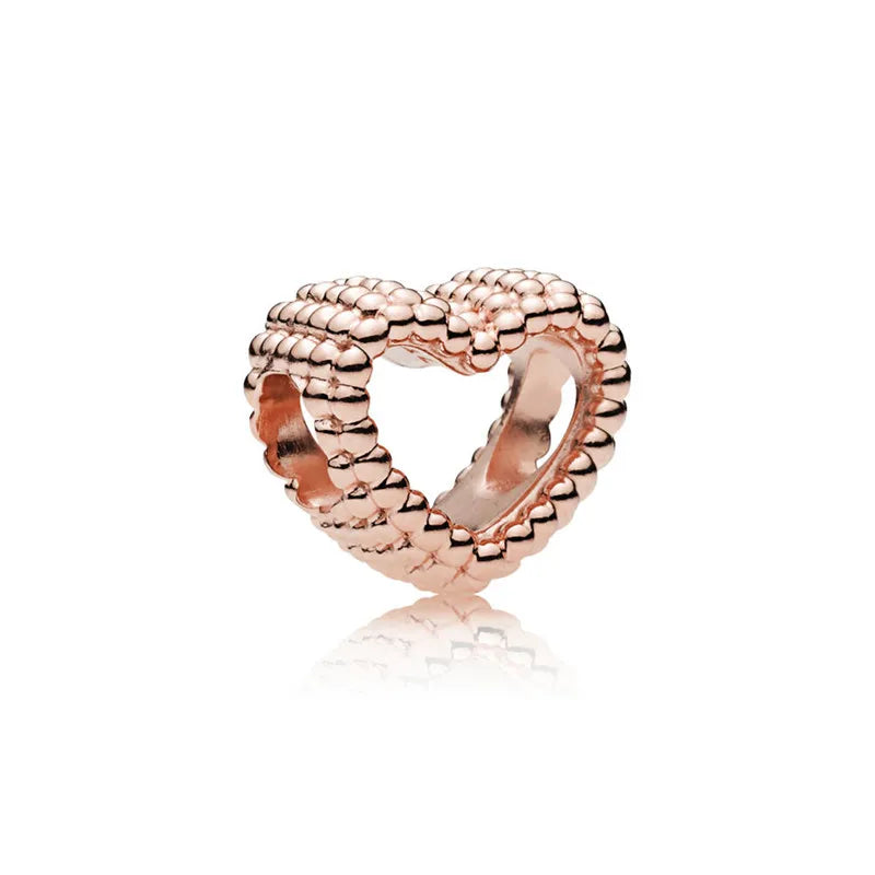 Heart Beads Rose Gold Jewelry for DIY Bracelets