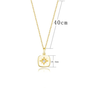 Silver 925 Choker Necklace Star Zircon Pendant Women