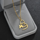 Personalized Double Name Necklace Stainless Steel Collar Butterfly Jewelry