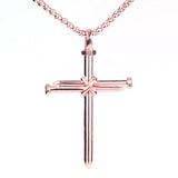 Titanium Nail Cross Necklace for Men Women