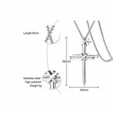 Titanium Nail Cross Necklace for Men Women