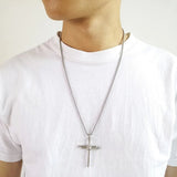 Titanium Nail Cross Necklace for Men Women