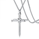 Titanium Nail Cross Necklace for Men Women