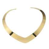 V Shaped Choker Necklace Stainless Steel Statement Jewelry