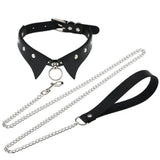Punk Holographic Circle Choker Leather Necklace