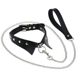 Punk Holographic Circle Choker Leather Necklace