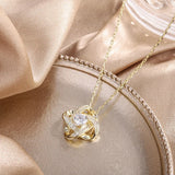 Retro Style Zircon Pendant Collarbone Chain Necklace