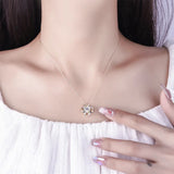 Retro Style Zircon Pendant Collarbone Chain Necklace