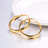 Big Hoop Earrings Women Gift Stainless Steel Gold/Black Earrings