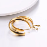 Big Hoop Earrings Women Gift Stainless Steel Gold/Black Earrings