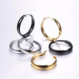 Big Hoop Earrings Women Gift Stainless Steel Gold/Black Earrings