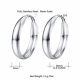 Big Hoop Earrings Women Gift Stainless Steel Gold/Black Earrings