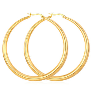 Big Hoop Earrings For Women Stainless Steel Wedding Jewelry