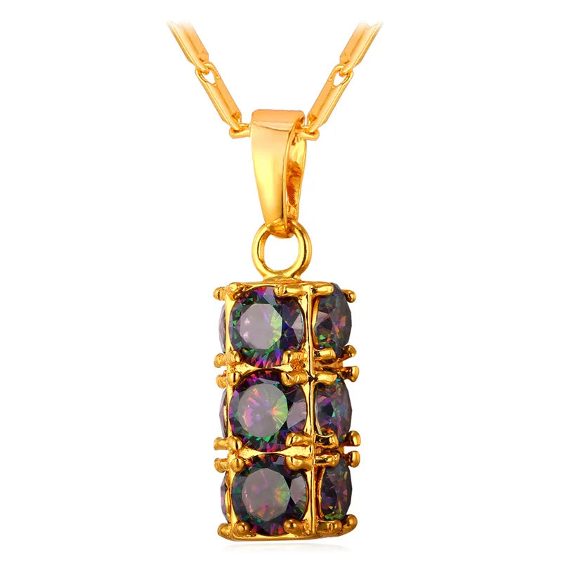 Crystal Pendent Drop-Water Wedding Jewelry CZ Necklace