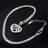 Heart Love CZ Pendant Necklace Valentine Gift