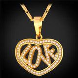 Heart Love CZ Pendant Necklace Valentine Gift