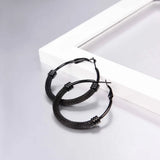 Gold/Black Mesh Hoop Earrings for Women Stainless Steel Earring Jewelry