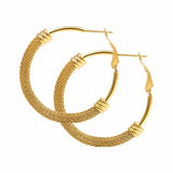 Gold/Black Mesh Hoop Earrings for Women Stainless Steel Earring Jewelry