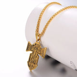 INRI Crucifix Cross Pendant Stainless Steel Christian Jewelry