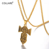 INRI Crucifix Cross Pendant Stainless Steel Christian Jewelry