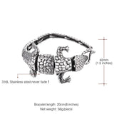 Collare Lizard Bracelet Men 316L Stainless Steel Gold/Black Jewelry H009
