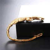 Collare Lizard Bracelet Men 316L Stainless Steel Gold/Black Jewelry H009
