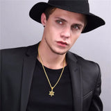 Star of David Pendant Evil Eye Necklace Stainless Steel Jewelry