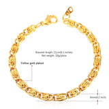 Snail Link Chain Bracelet Men Stainless Steel 6MM Wide H581