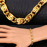 Snail Link Chain Bracelet Men Stainless Steel 6MM Wide H581