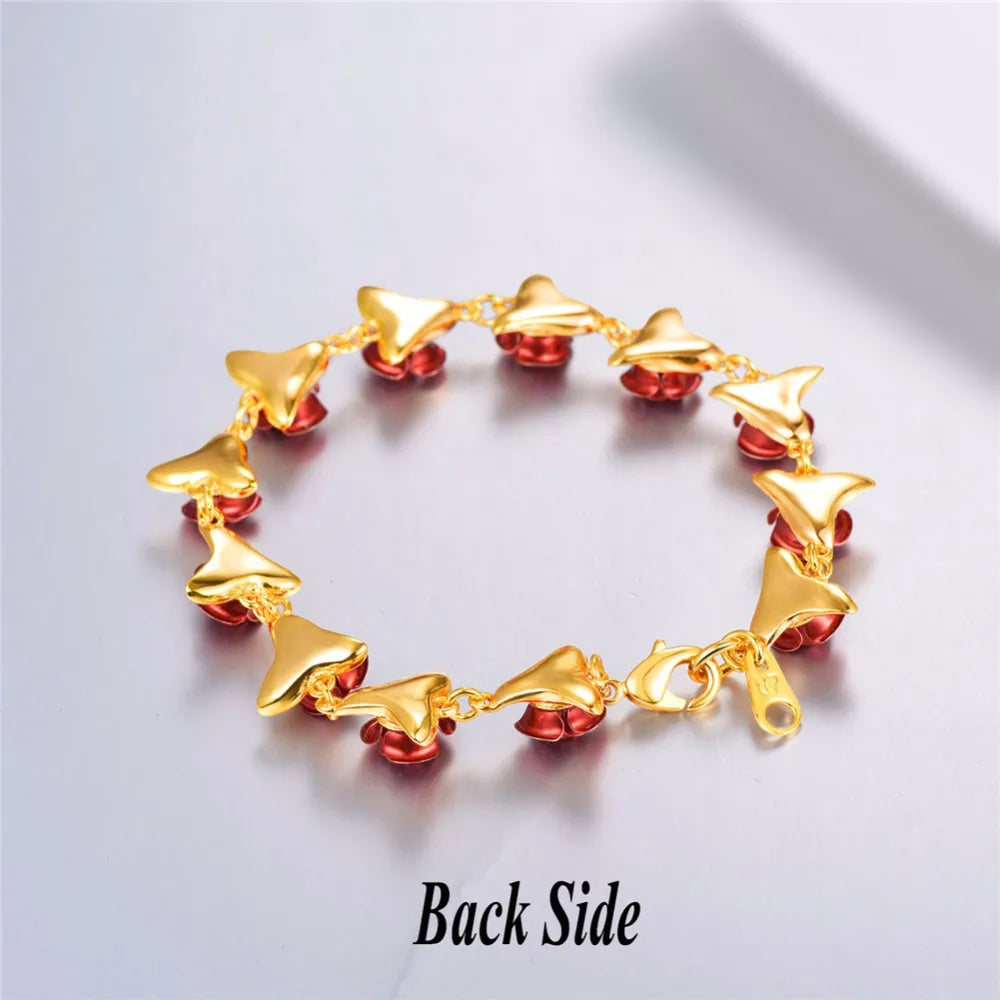 Rose Flower Bracelet for Women Floral Dating Jewelry