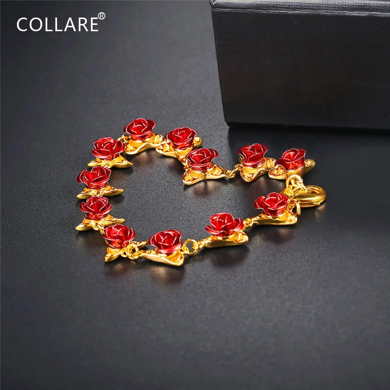 Rose Flower Bracelet for Women Floral Dating Jewelry