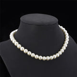 Simulated Pearl Choker Necklace Wedding Bridal Gift