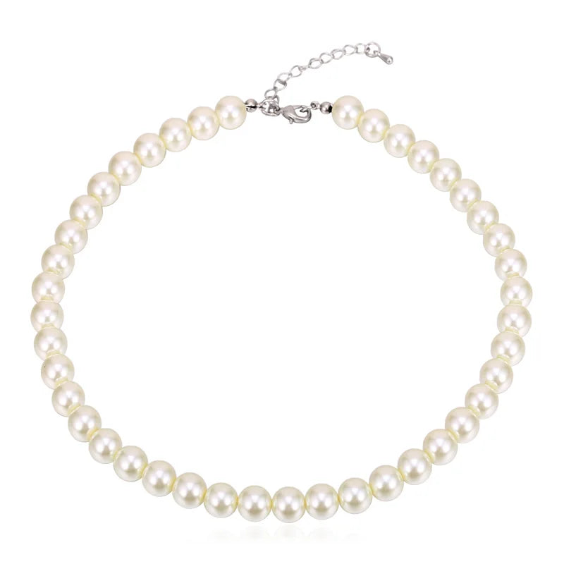 Simulated Pearl Choker Necklace Wedding Bridal Gift