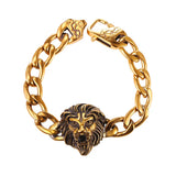 Tiger Bracelet 316L Stainless Steel Cuban Chain Gold/Black Men's Bracelet