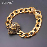 Tiger Bracelet 316L Stainless Steel Cuban Chain Gold/Black Men's Bracelet