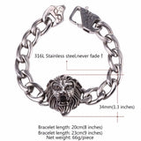 Tiger Bracelet 316L Stainless Steel Cuban Chain Gold/Black Men's Bracelet