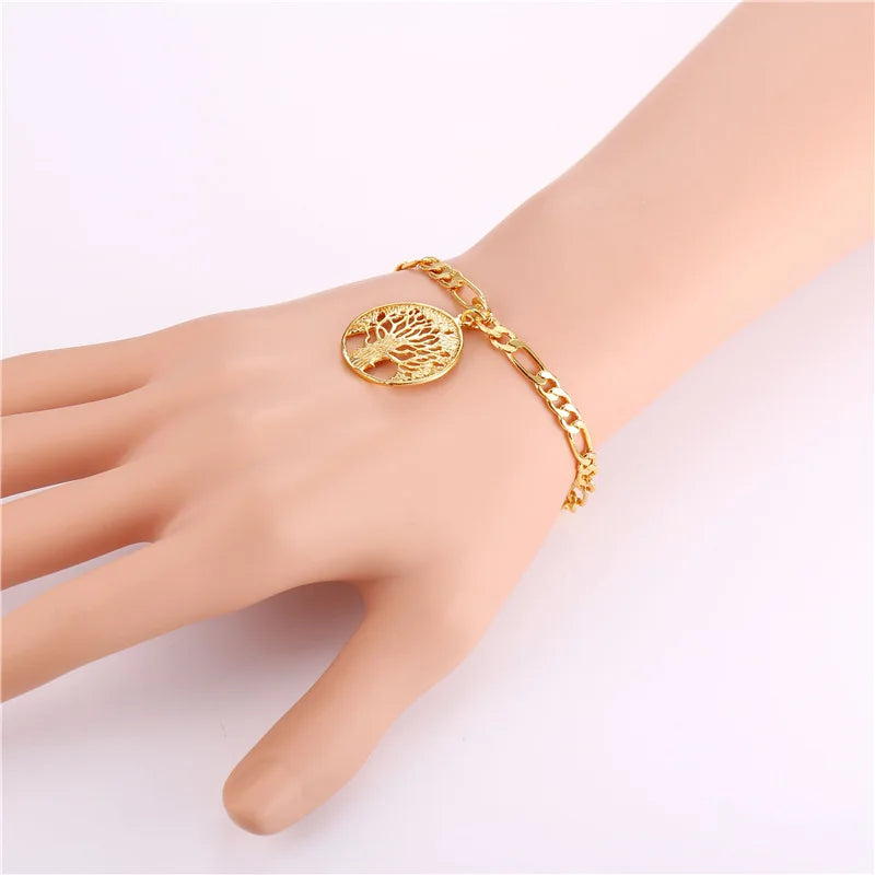 Tree of Life Bracelets Gold/Silver Chain Family Jewelry