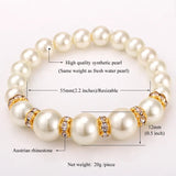 Simulated Pearl Crystal Bracelet Wedding Gift H755