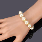 Simulated Pearl Crystal Bracelet Wedding Gift H755