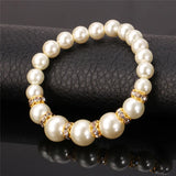 Simulated Pearl Crystal Bracelet Wedding Gift H755