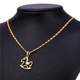 Trojans Horse Pendant CZ Animal Jewelry Anime Necklace Woman P144
