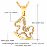 Trojans Horse Pendant CZ Animal Jewelry Anime Necklace Woman P144