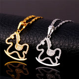 Trojans Horse Pendant CZ Animal Jewelry Anime Necklace Woman P144